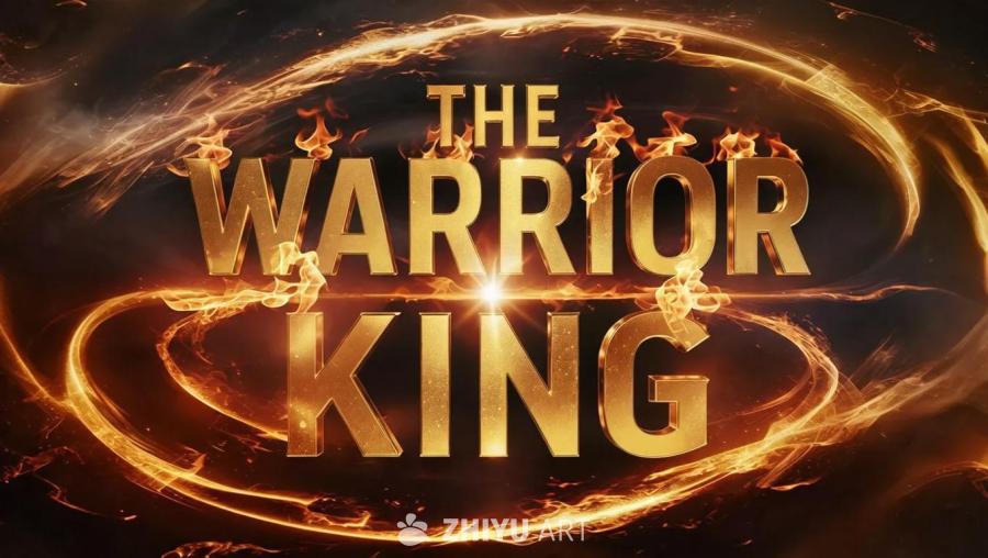 顶部的“THE”，中间的“WARRIOR”，底部的