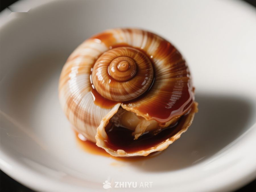 酱汁蜗牛壳特写 309