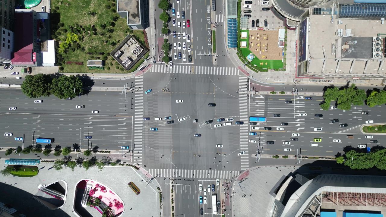  航拍河北石家庄城市交通大道