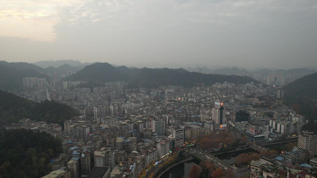 贵州遵义城市风光汇川区航拍