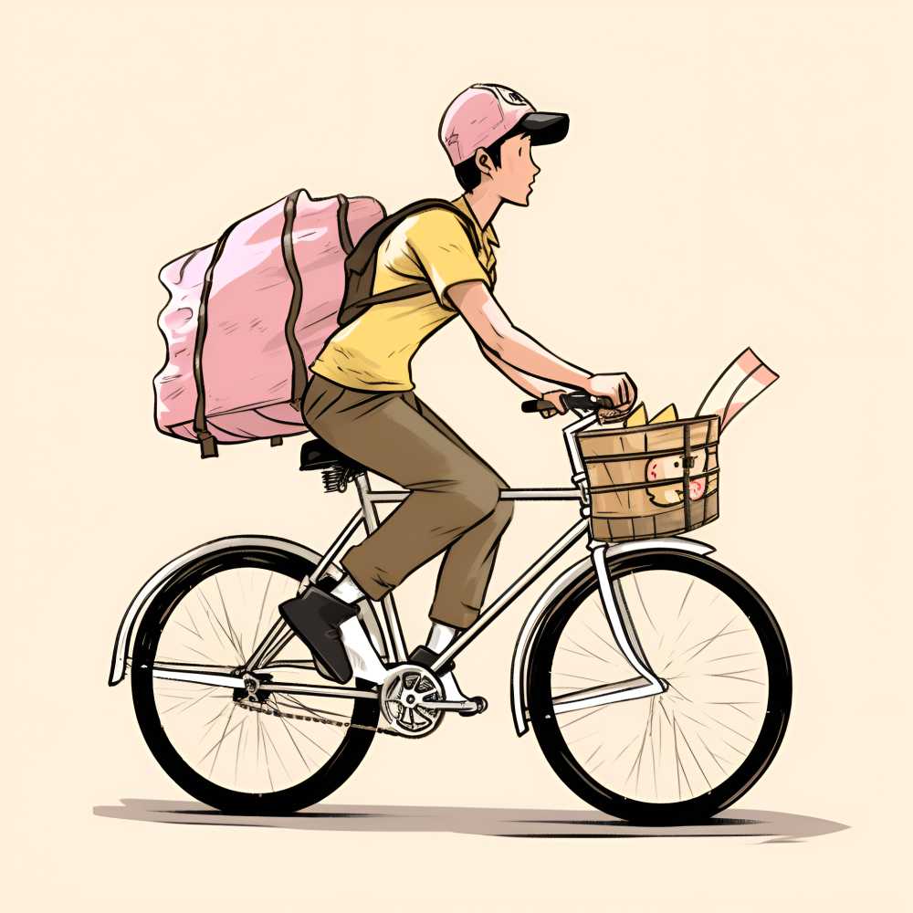 自行车男孩送货