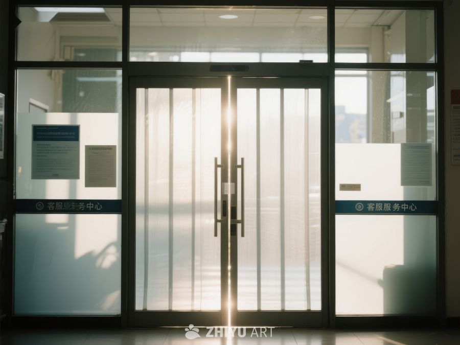 阳光透过玻璃门的室内场景 404