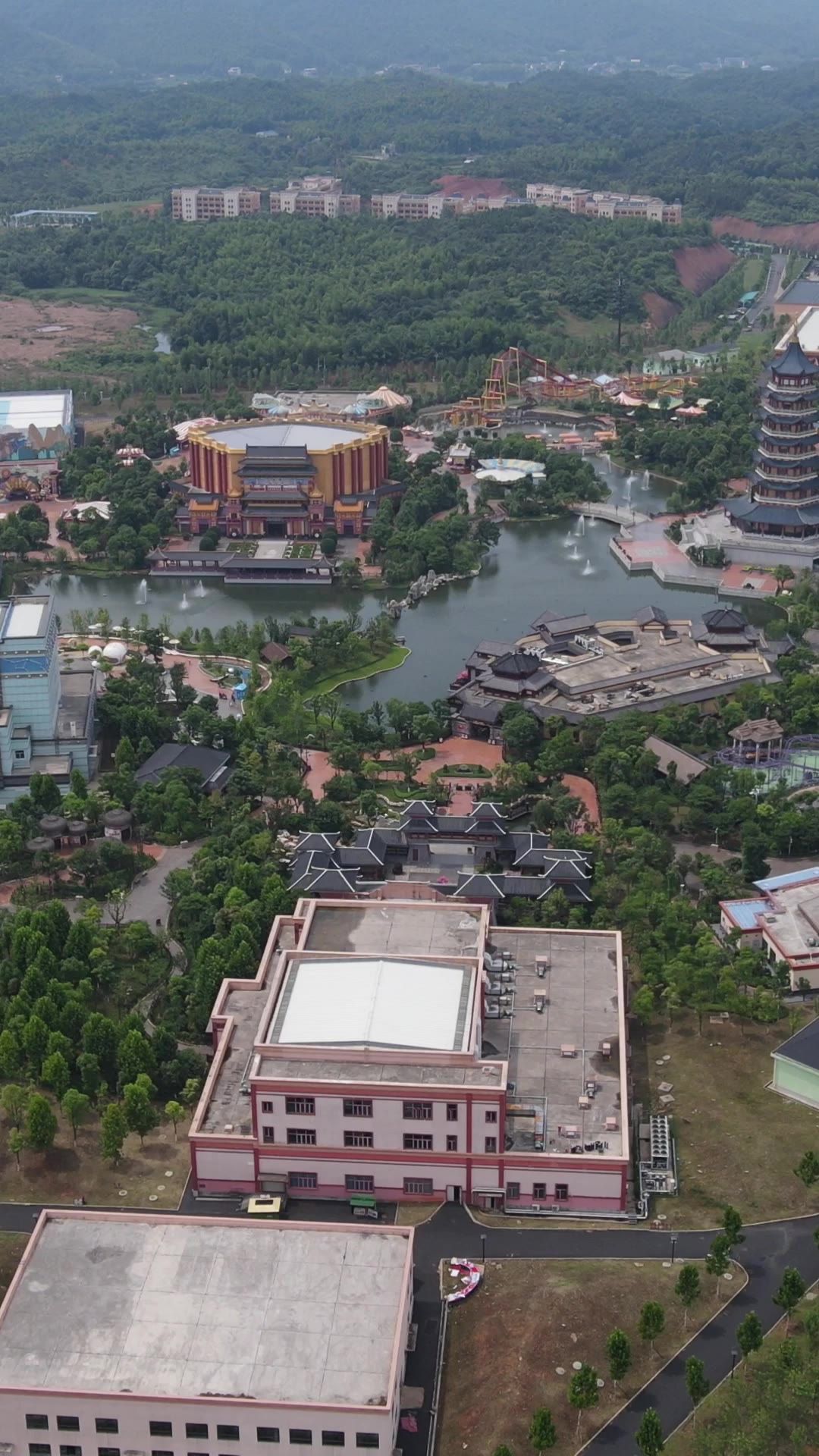 航拍湖南城市城市风光竖屏 