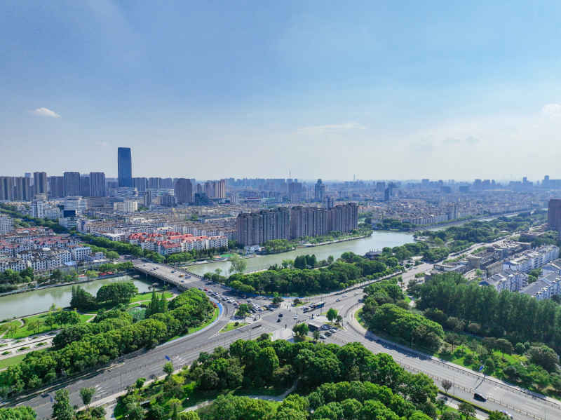航拍昆山城市风光建筑大景 81