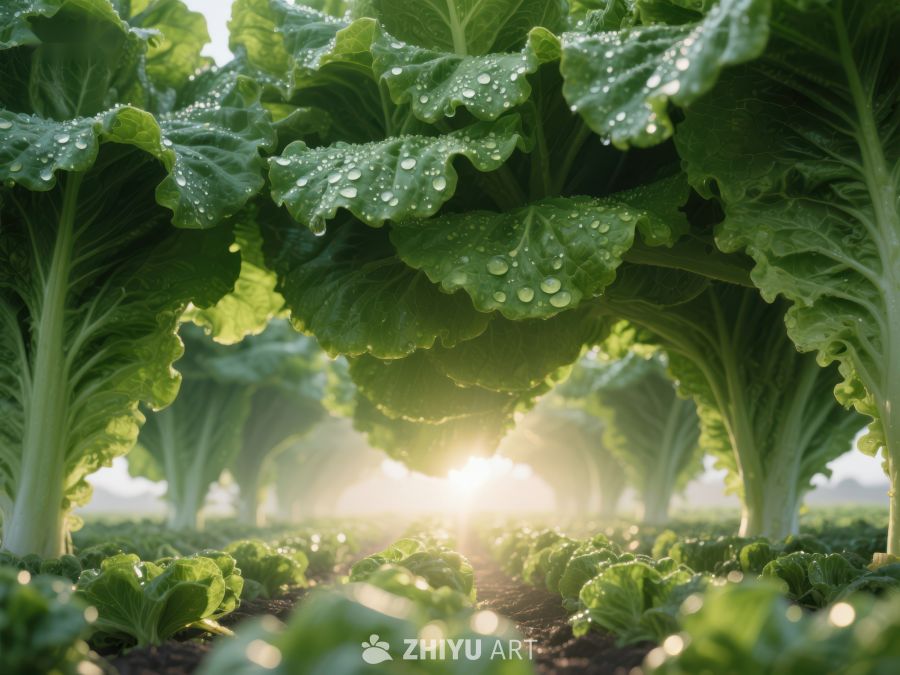 阳光穿透的绿色菜田 360