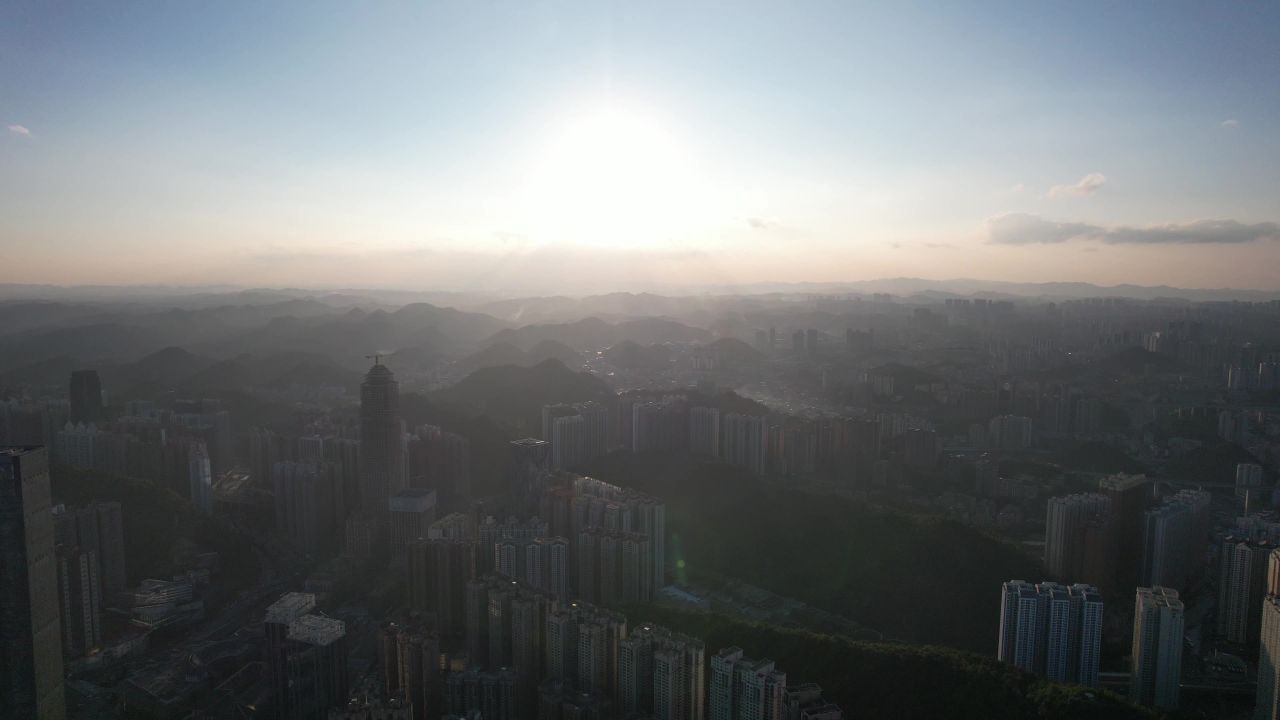 贵州贵阳城市风光航拍
