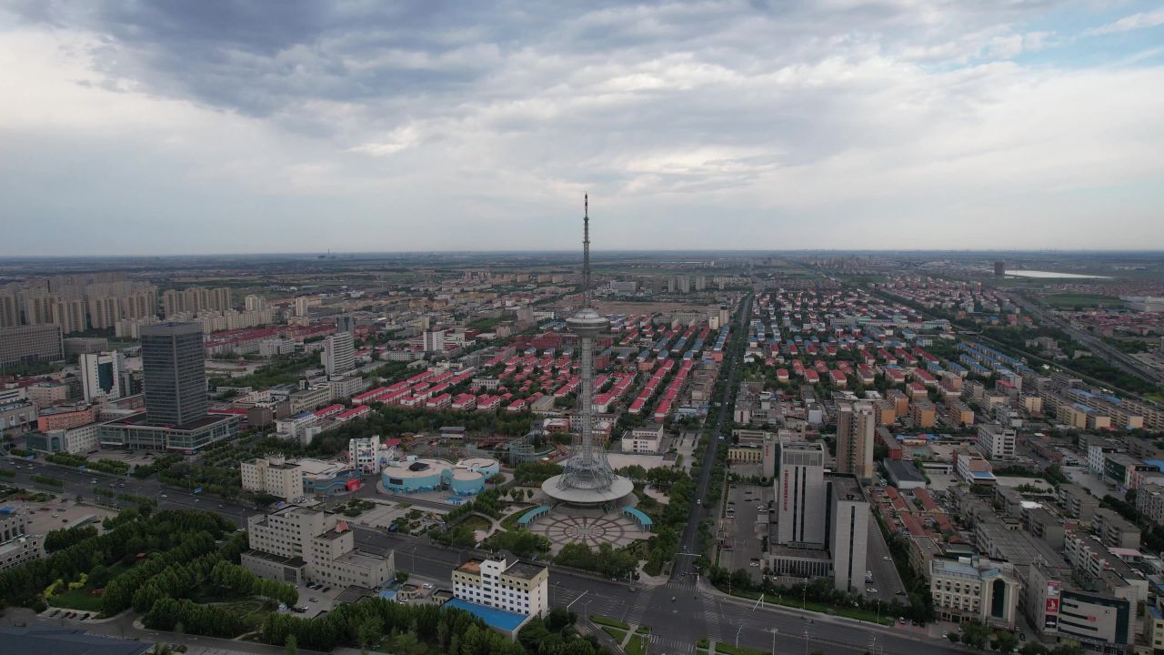  山东东营城市建设城市大景航拍