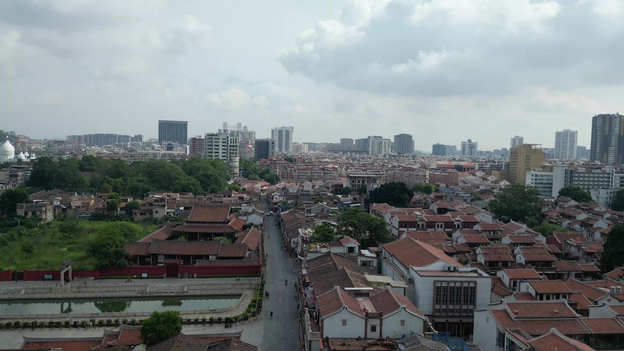  航拍福建漳州古城文庙
