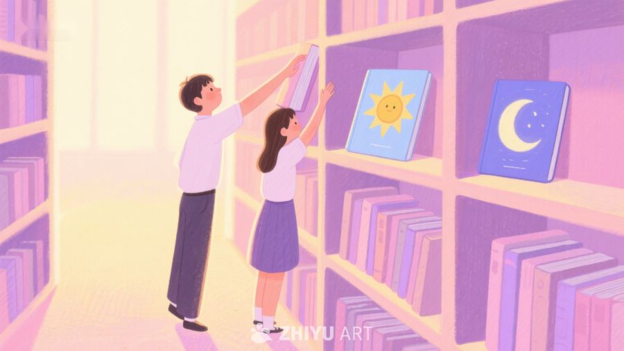 图书馆中两人共同取书 318