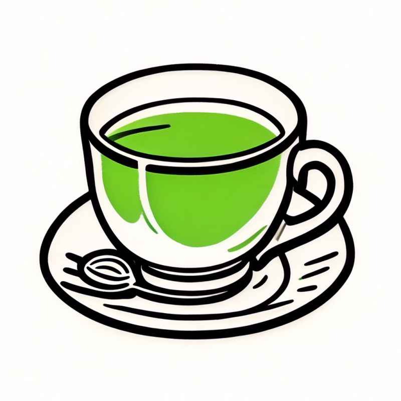 茶杯里的绿茶元素插画 3