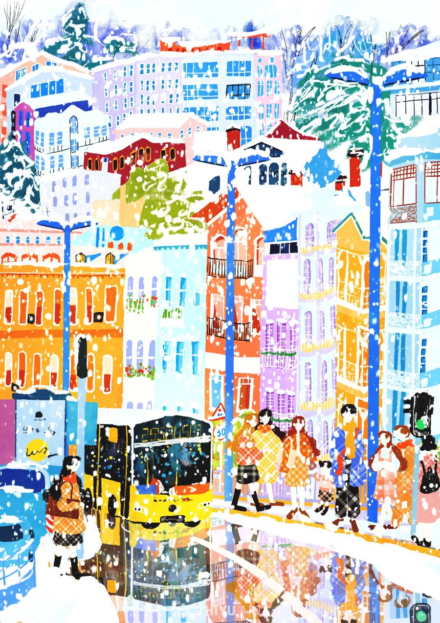 原创治愈插画作品素材四季节气节日自然 27