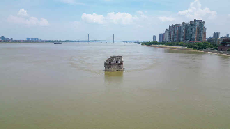 航拍湖北鄂州观音阁