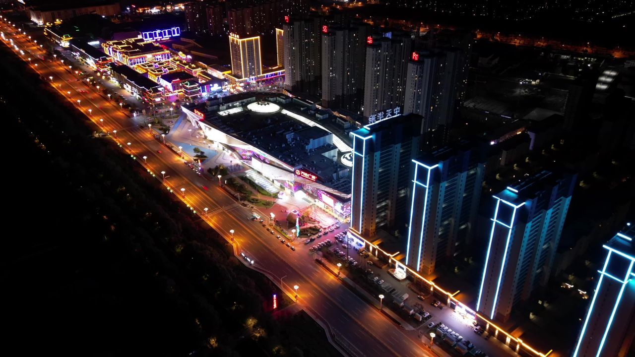 城市万达广场夜景-延时