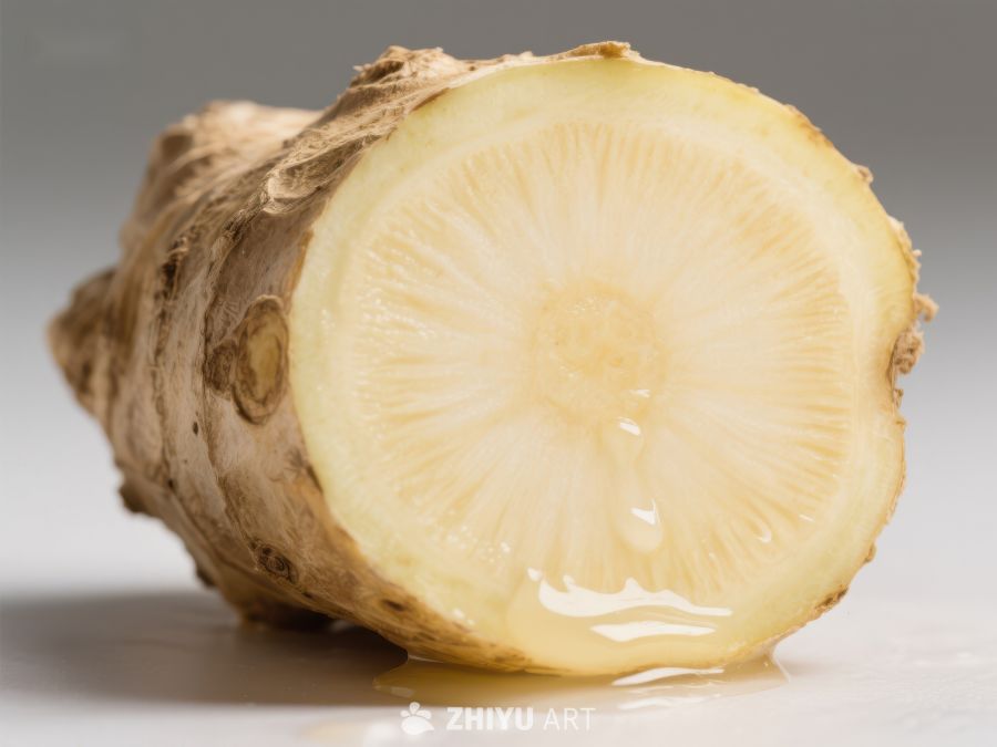 新鲜姜根切面特写 492