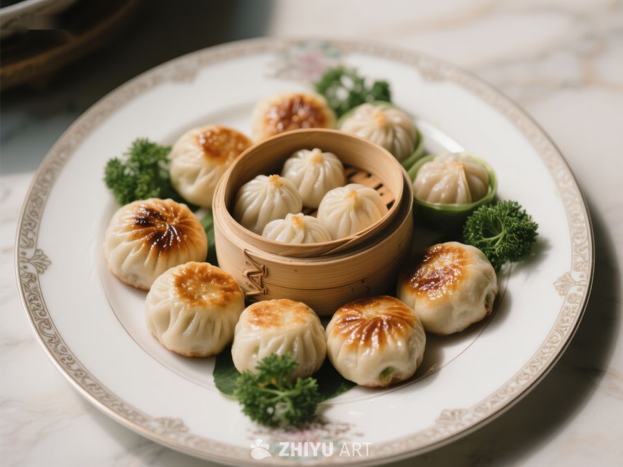 精美中式点心：小笼包与生煎包 509