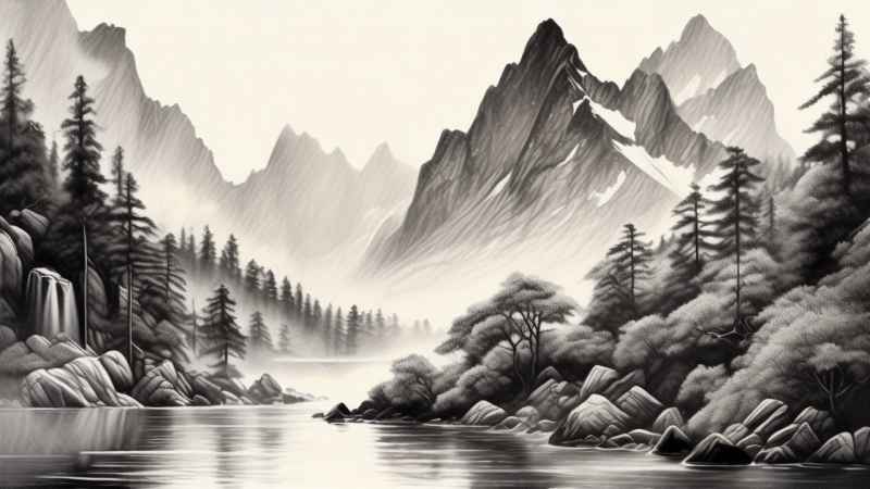 山水风景插画 23