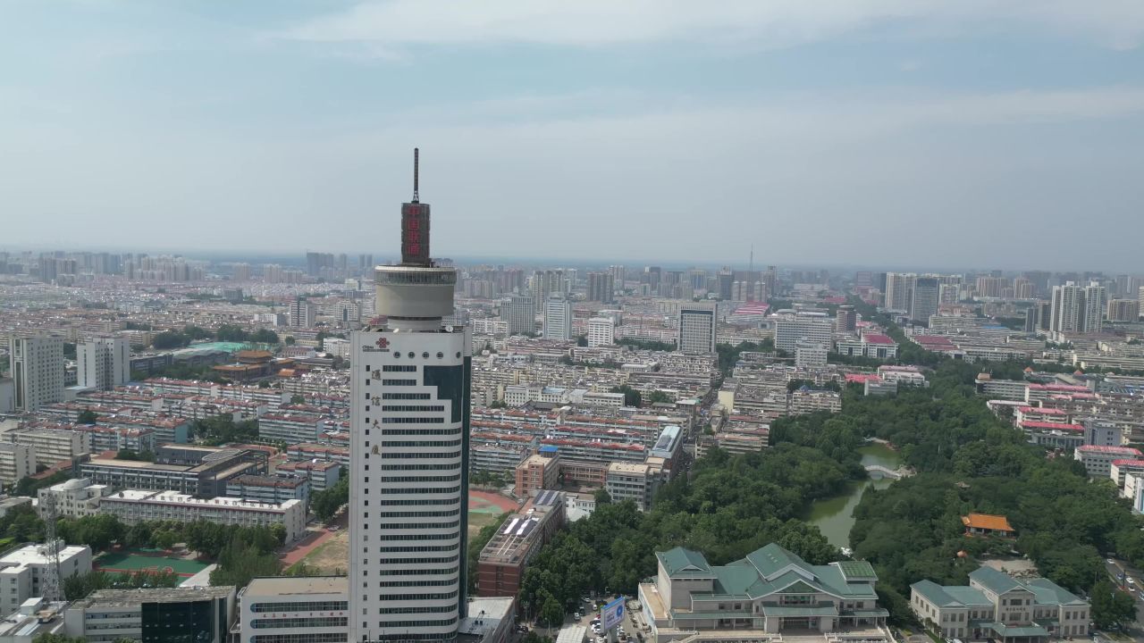 航拍山东济宁通信大厦