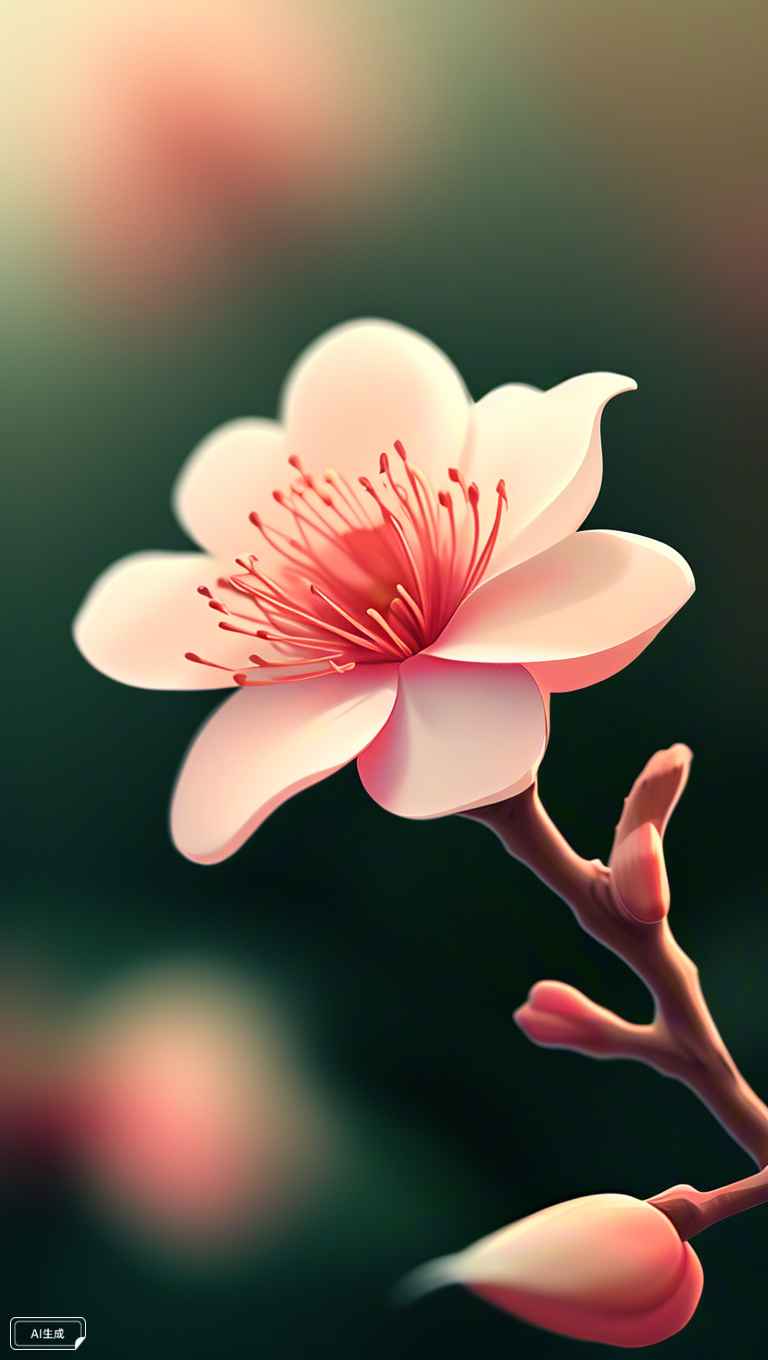 3d风格桃花渐变唯美花瓣 3