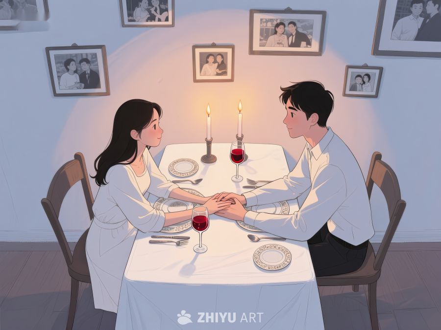 烛光晚餐中的情侣对话 1240