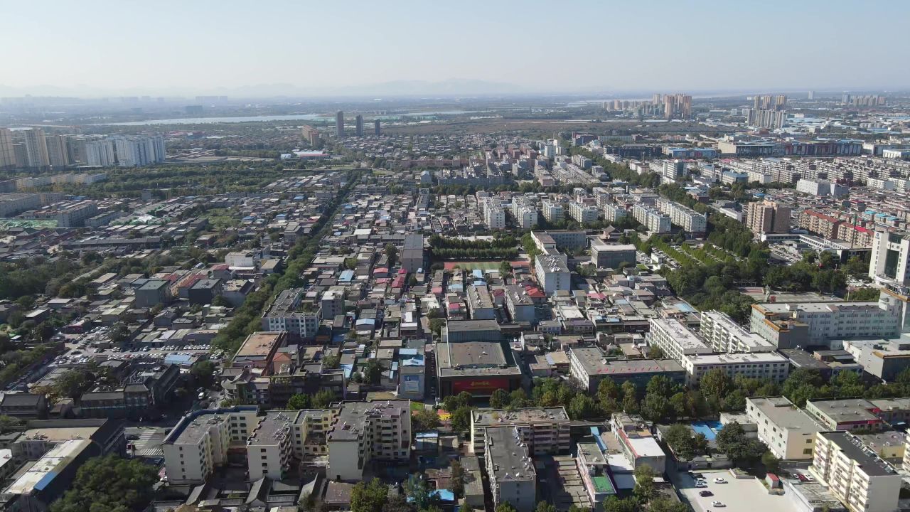 河北石家庄正定古城航拍