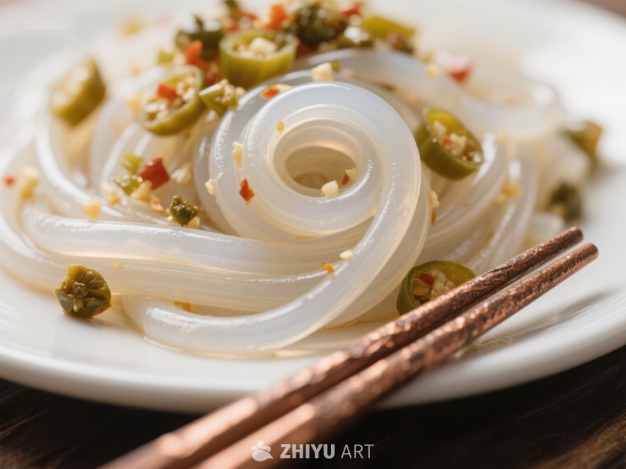 酸辣粉丝配青椒，美味可口 1413