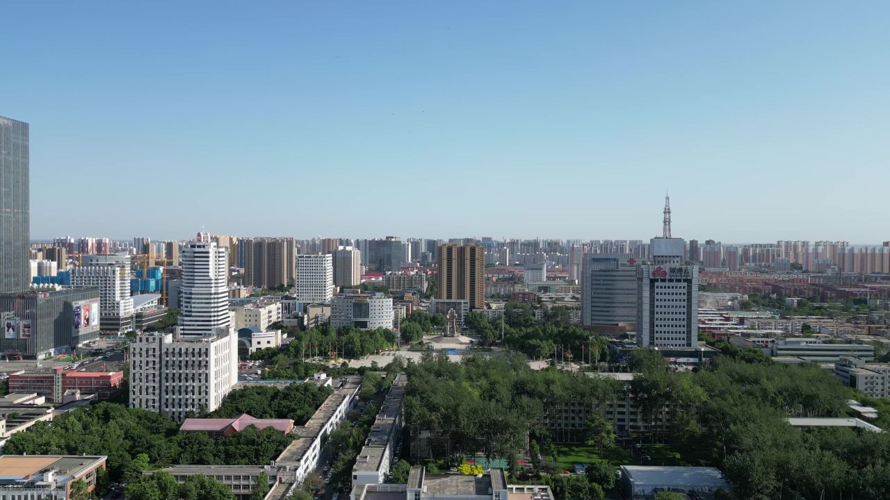 航拍河北保定人民广场