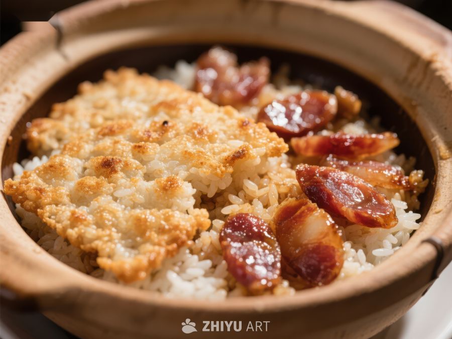 煲仔饭：焦香米饭配腊肠 11