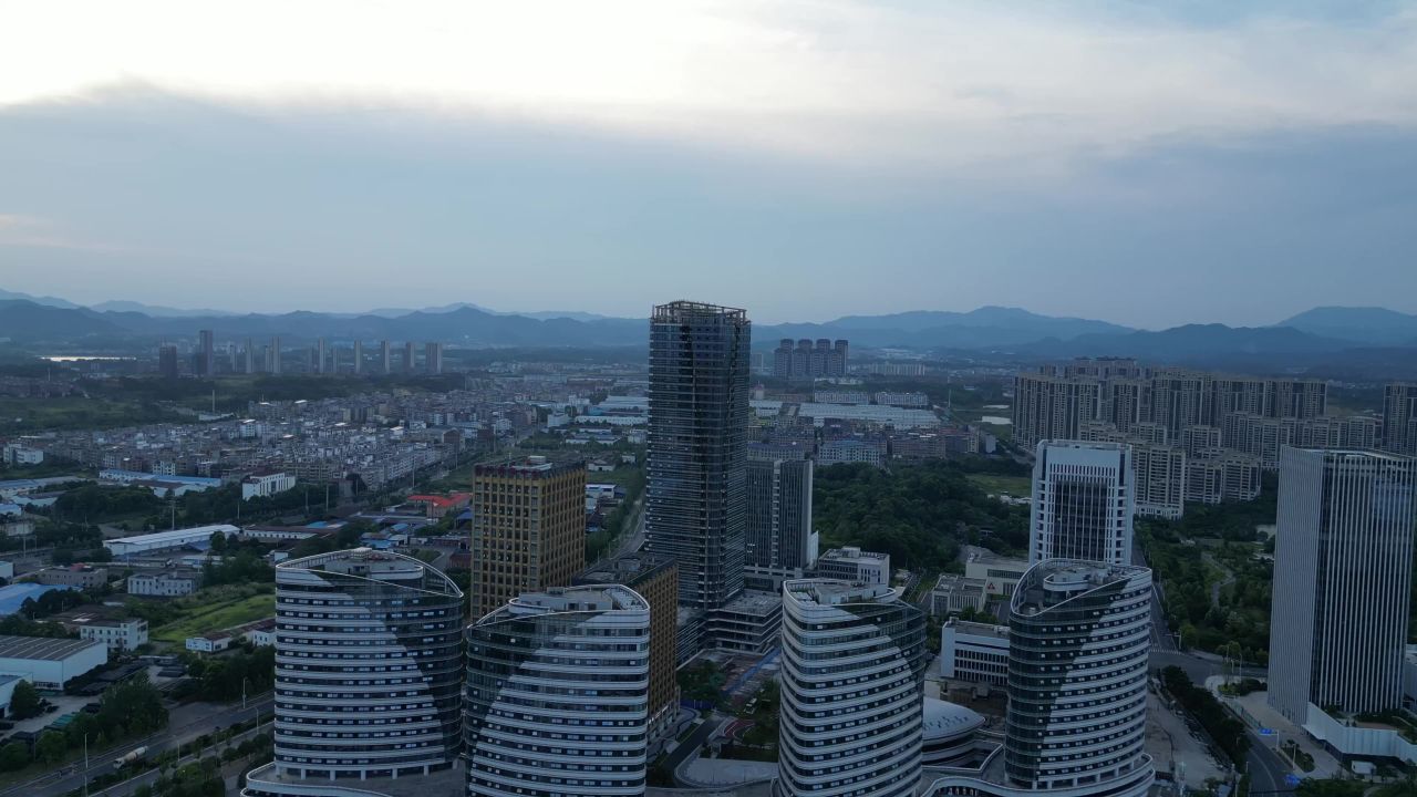 航拍江西萍乡城市风光
