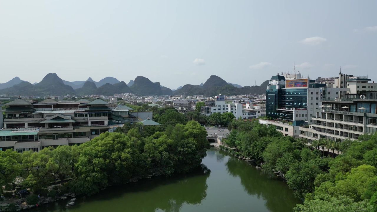 广西桂林山水风光航拍 
