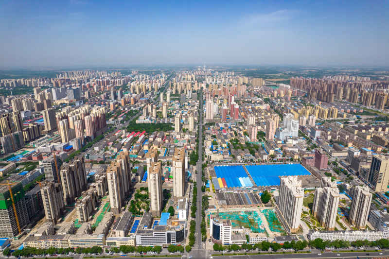 河北衡水城市风光航拍摄影图