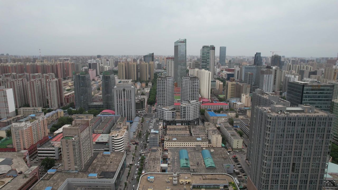 河北石家庄城市风光航拍