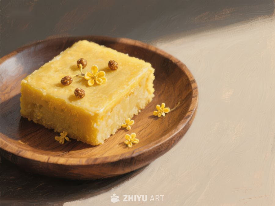 木盘上的黄色糕点 720