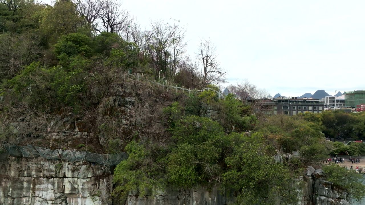 广西桂林市区实拍航拍空境