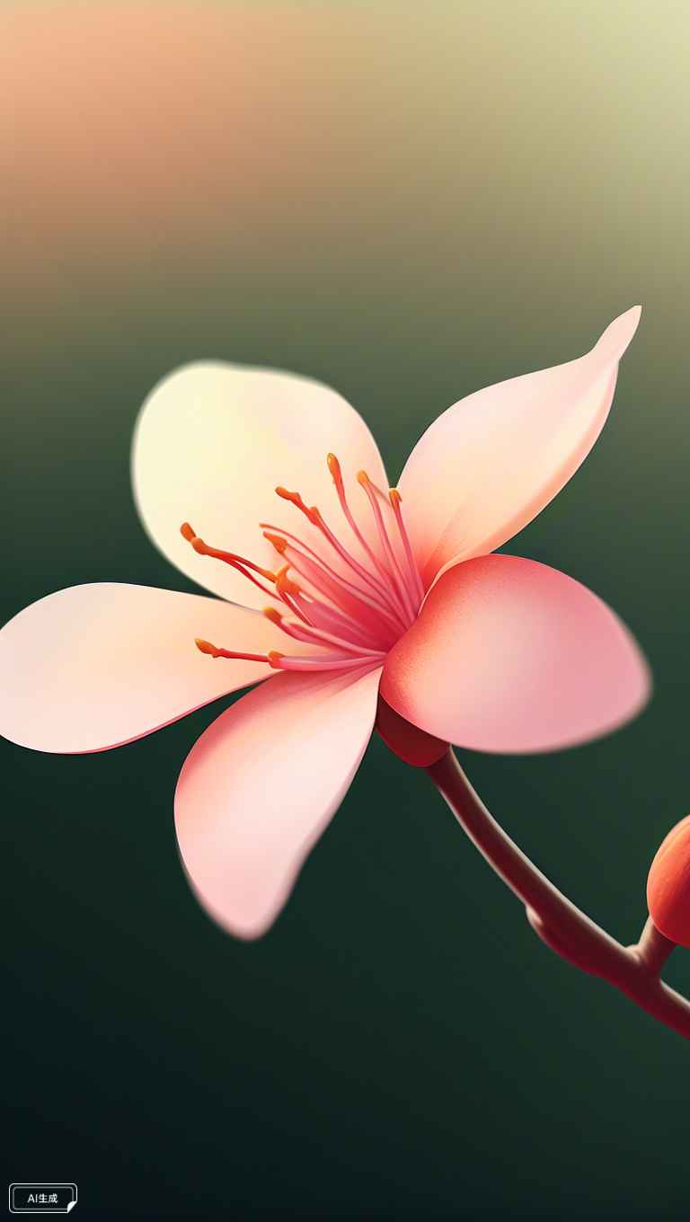 3d风格桃花渐变唯美花瓣 1