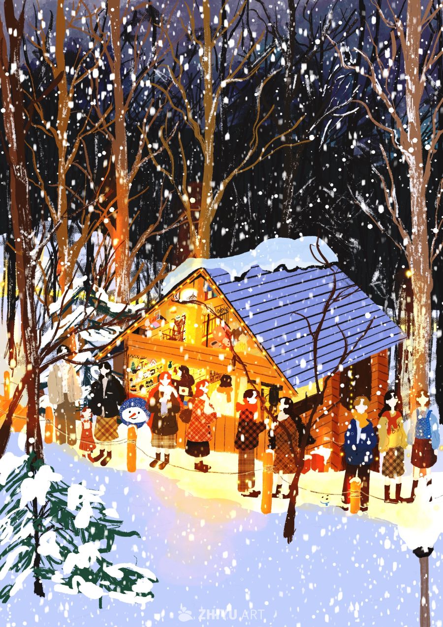 原创治愈插画作品素材四季节气节日自然 20