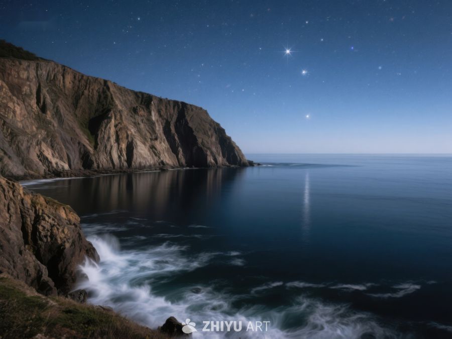 夜幕下的海岸悬崖 492