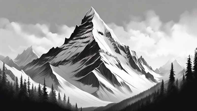 冬季背景图插画雪山雪景 55