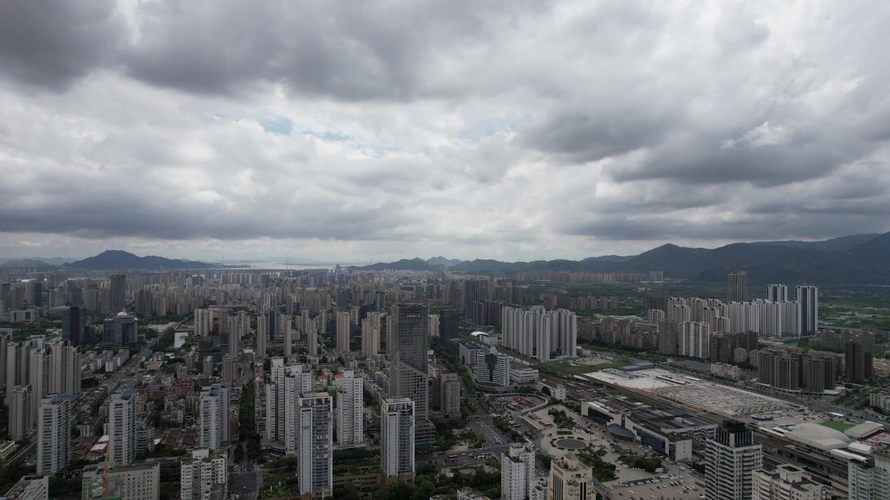 浙江温州城市风光航拍 