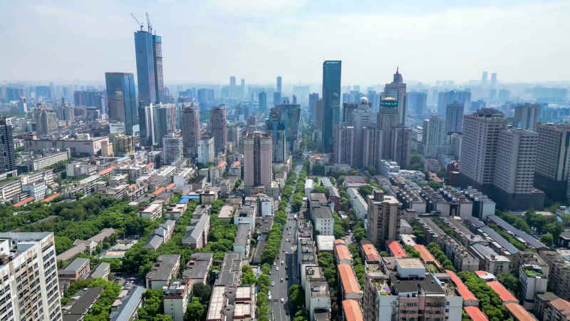 湖南长沙城市风光航拍摄影图 