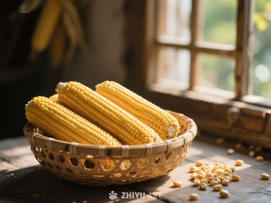竹篮中的新鲜玉米 840