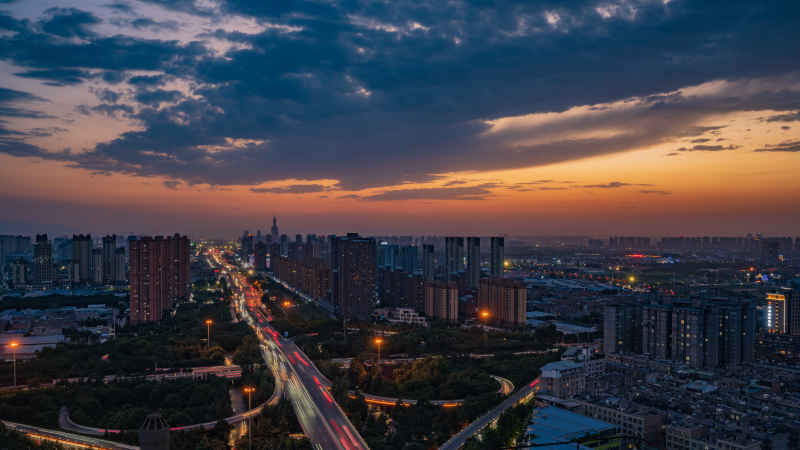 西安市石桥立交城市日转夜延时照片精修 8