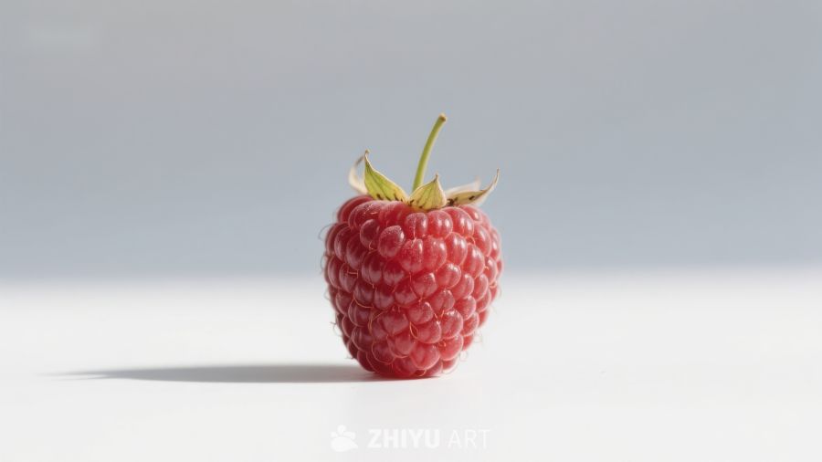 新鲜红莓静置白色背景
