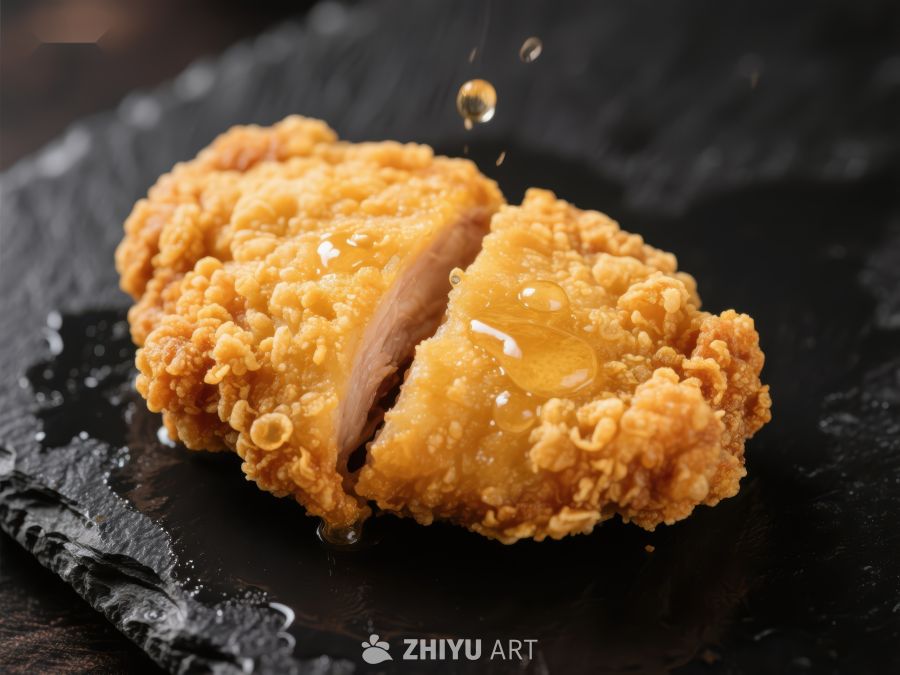 酥脆炸鸡淋上蜂蜜特写 1108