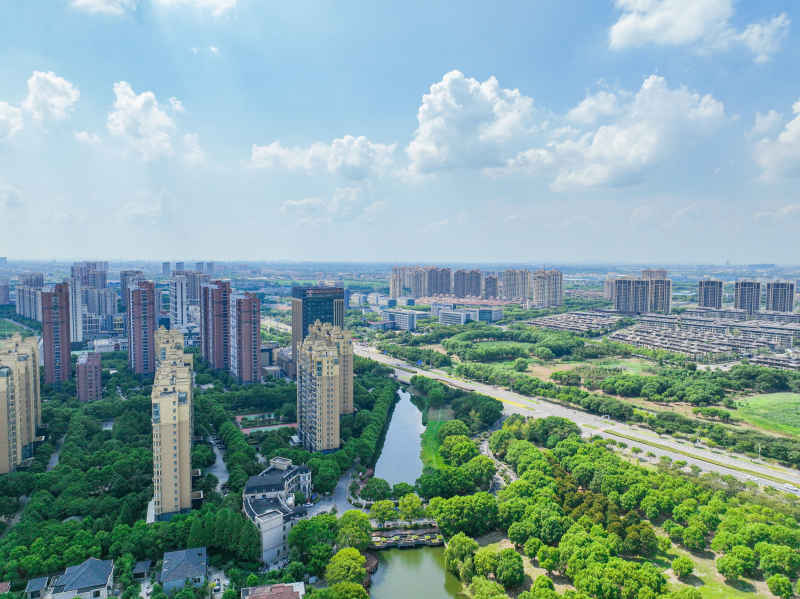 航拍昆山城市风光建筑大景 13
