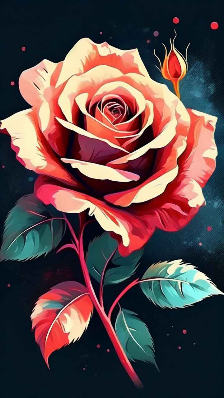 抽象花卉玫瑰插画 37