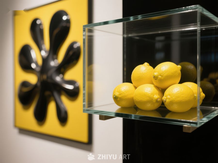 柠檬展示与抽象艺术画作 432