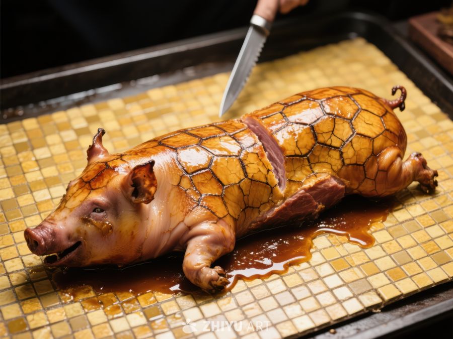 烤乳猪切割展示