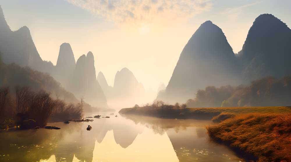 水彩风景绿色