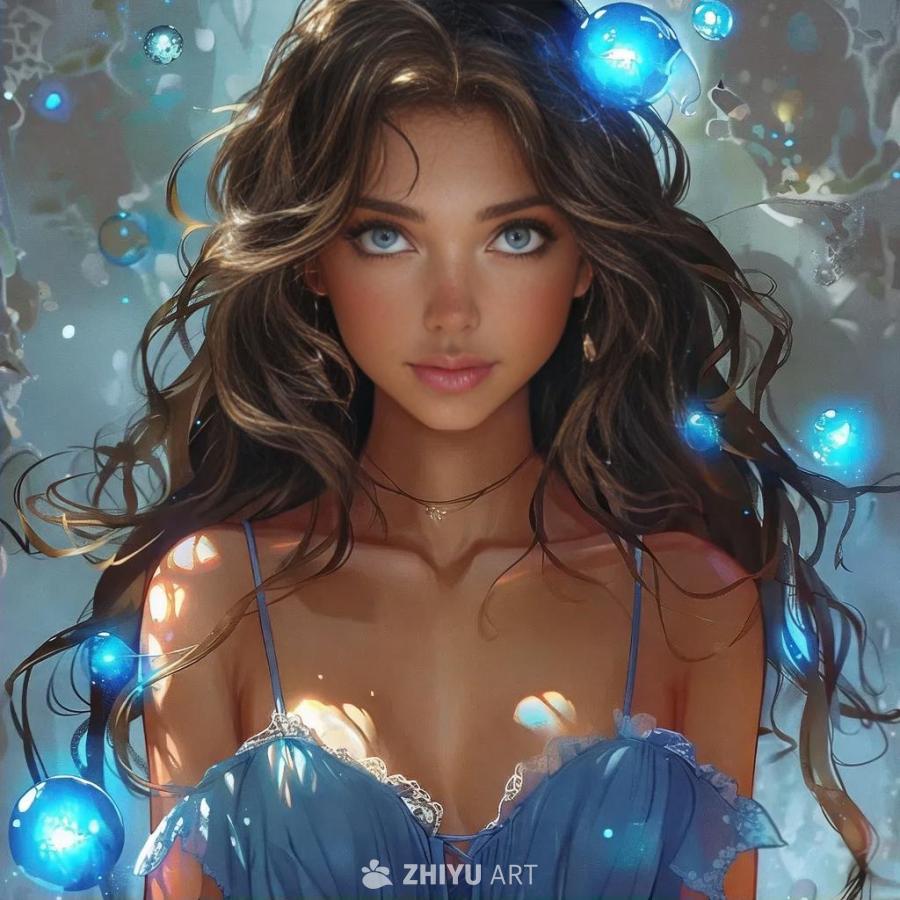 一位穿着漂亮无袖连衣裙的女子，裸露着后背，拥有棕色