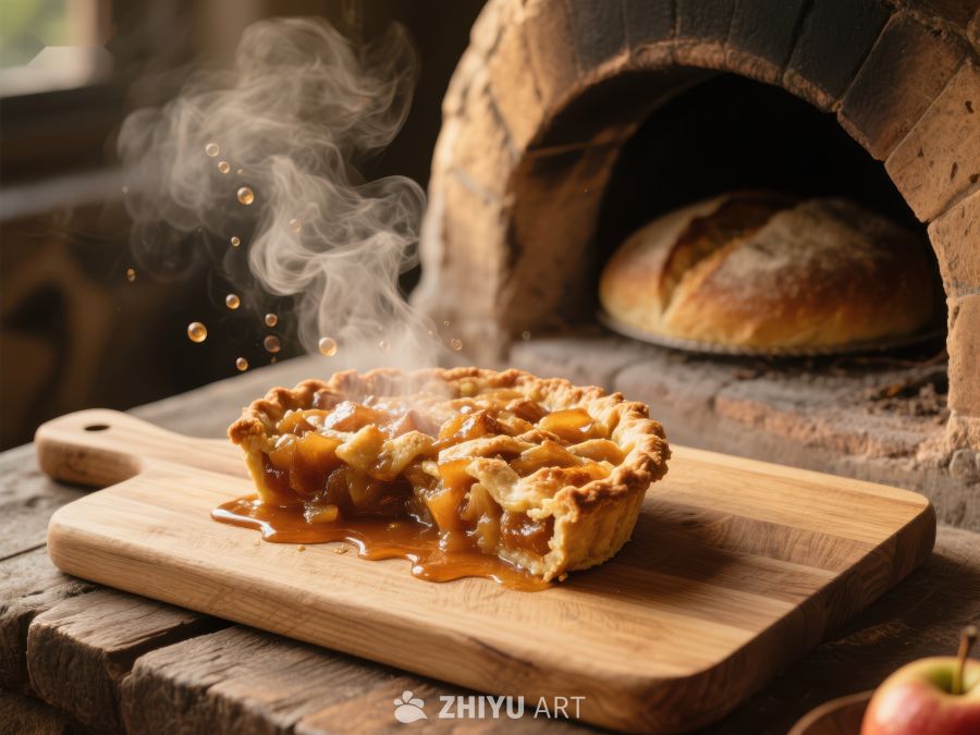 热腾腾的苹果派与面包炉 447